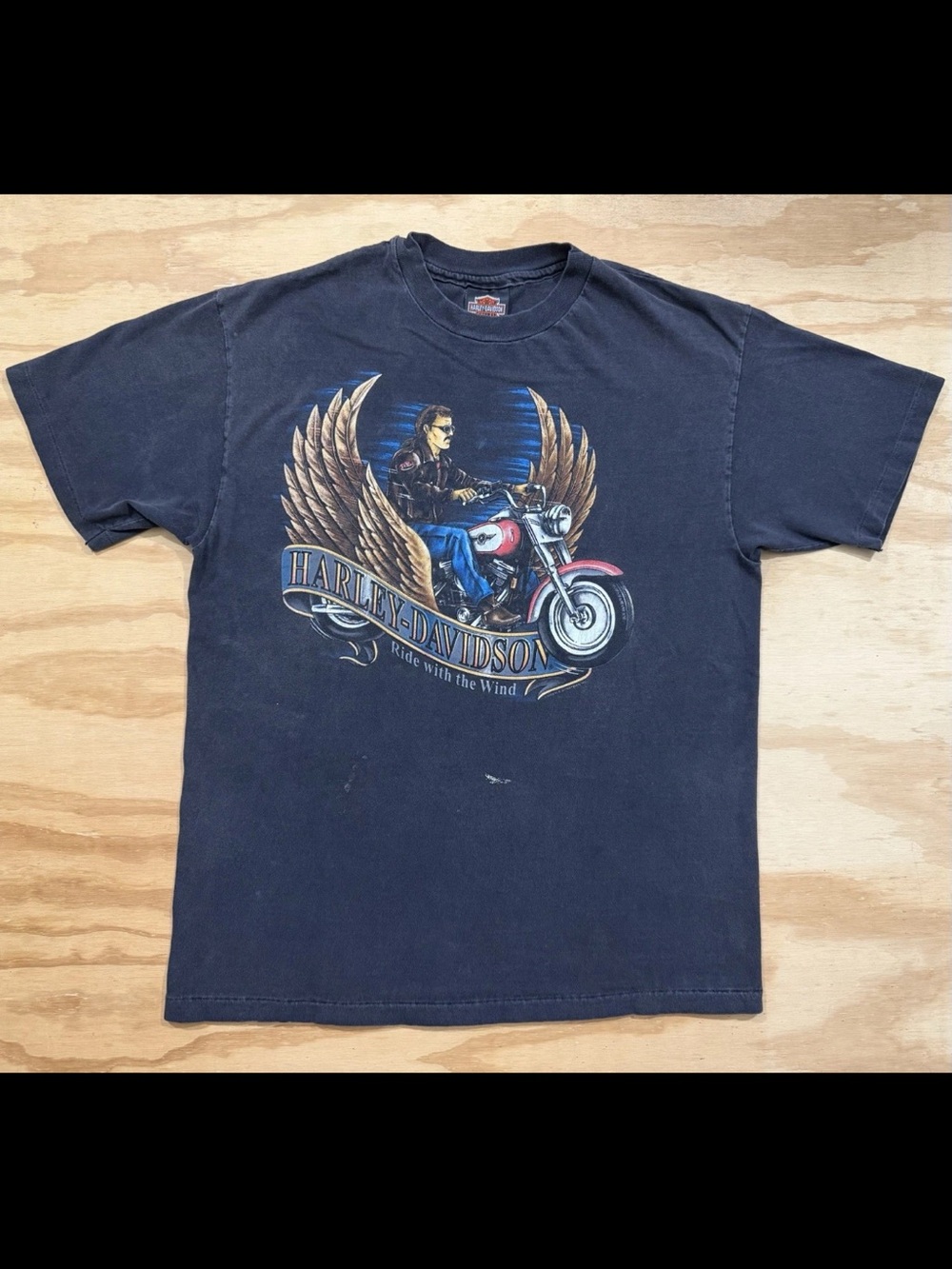 Vintage 90s Harley-Davidson Ride With The Wind T-Shirt Fairbanks, Alaska L